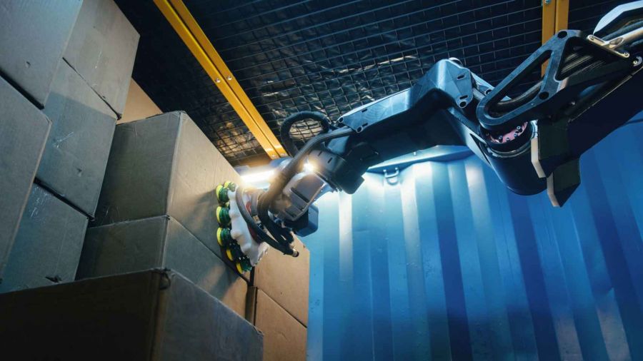 Robots almacen logística descarga